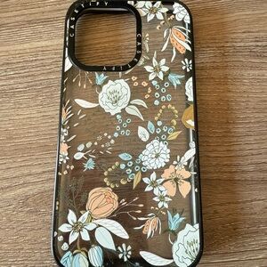 Casetify Black iPhone Case Floral Design